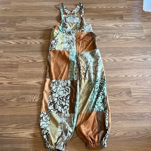 Cider Patchwork Overalls Size Large - New